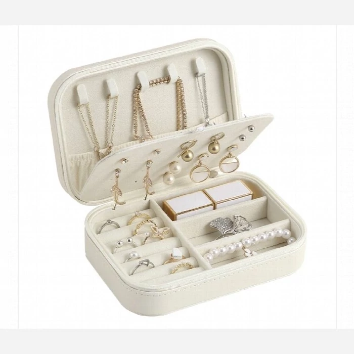 جعبه جواهرات چرمی مسافرتی مستطیلی